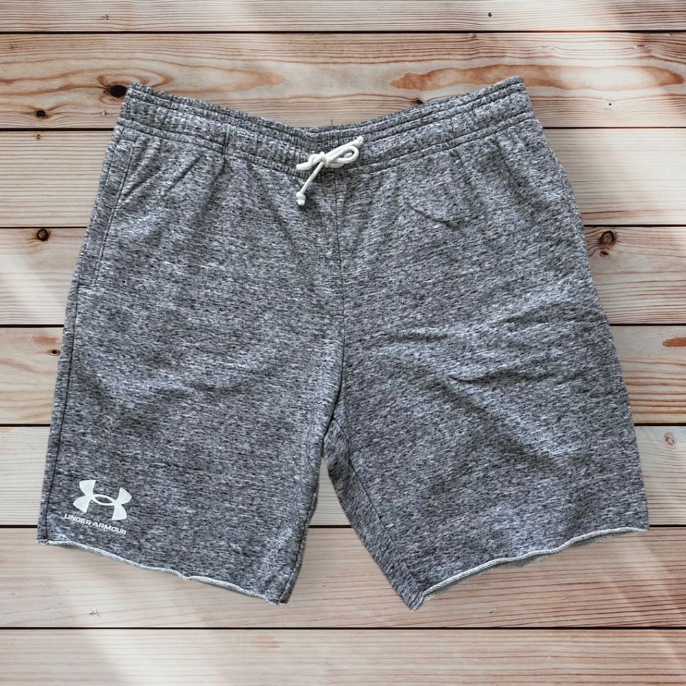 Men's Under Armour Rival Gray Terry Shorts